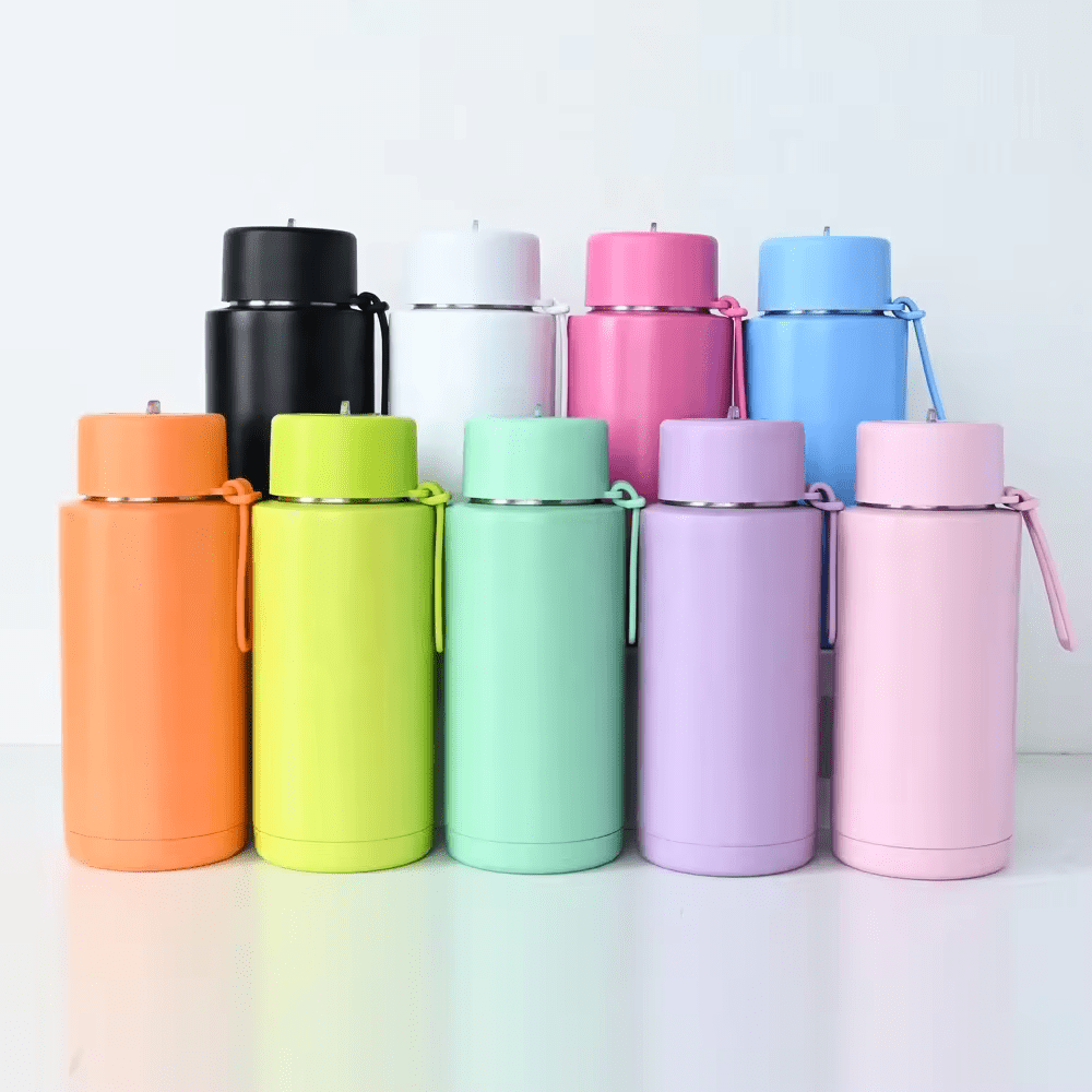 Custom logo 34oz tumbler bottle with stainless steel straw