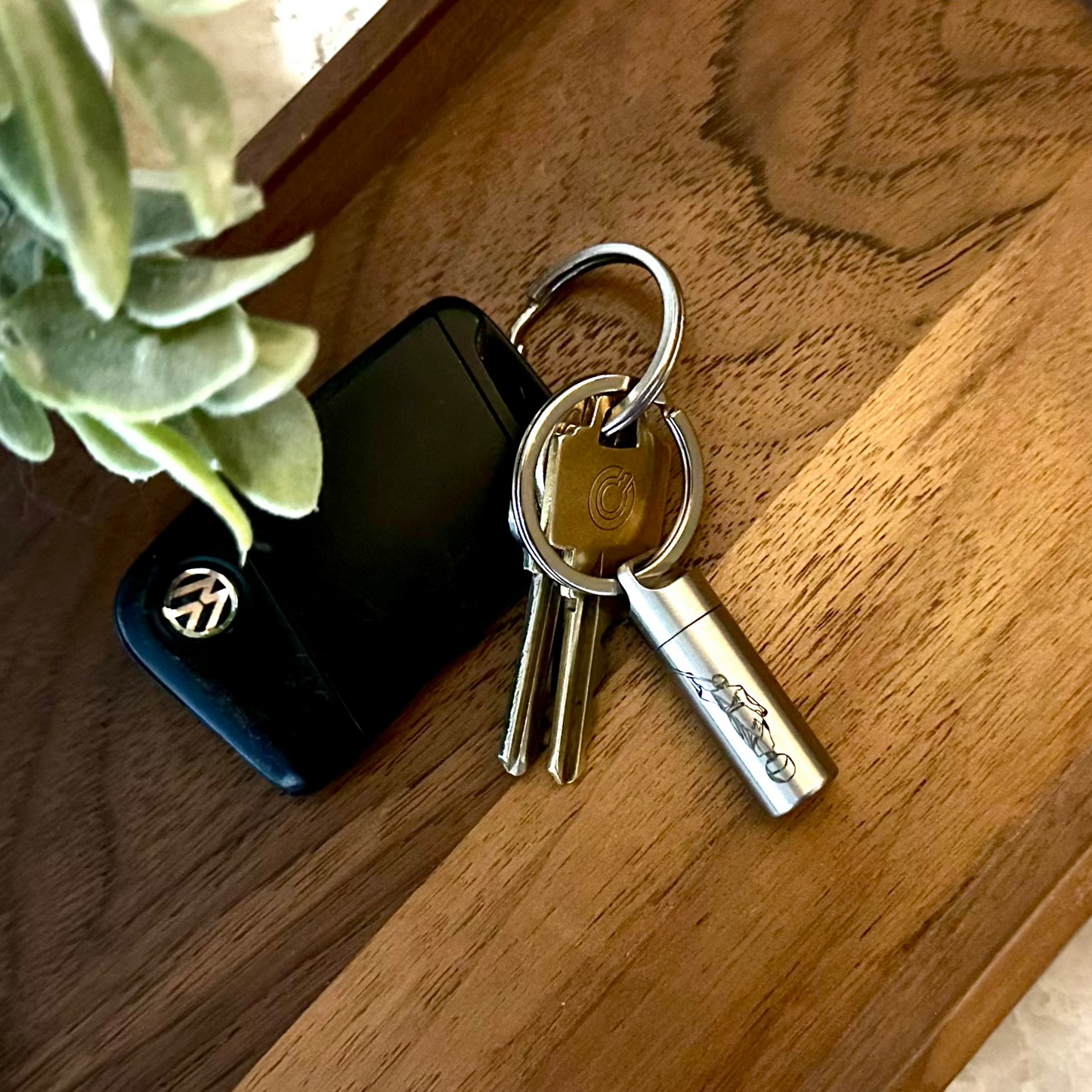 consecrated oil vial made of stainless steel with a secure screw cap, featuring an elegant engraved design, ideal for Latter-day Saint Gift and priesthood blessings