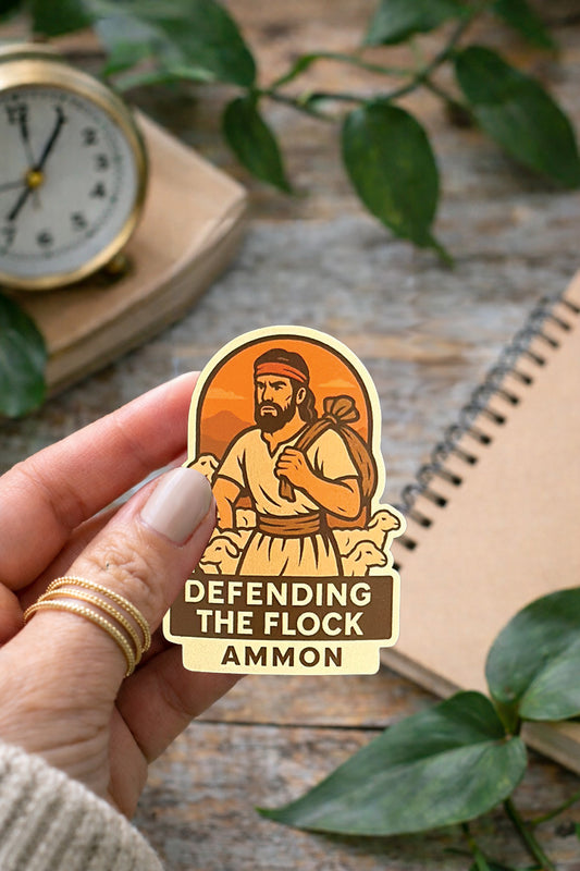 Ammon defending the flock Sticker