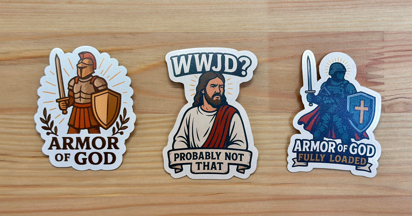 'Armor of God' themed stickers 