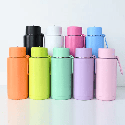 Custom logo 34oz tumbler bottle with stainless steel straw