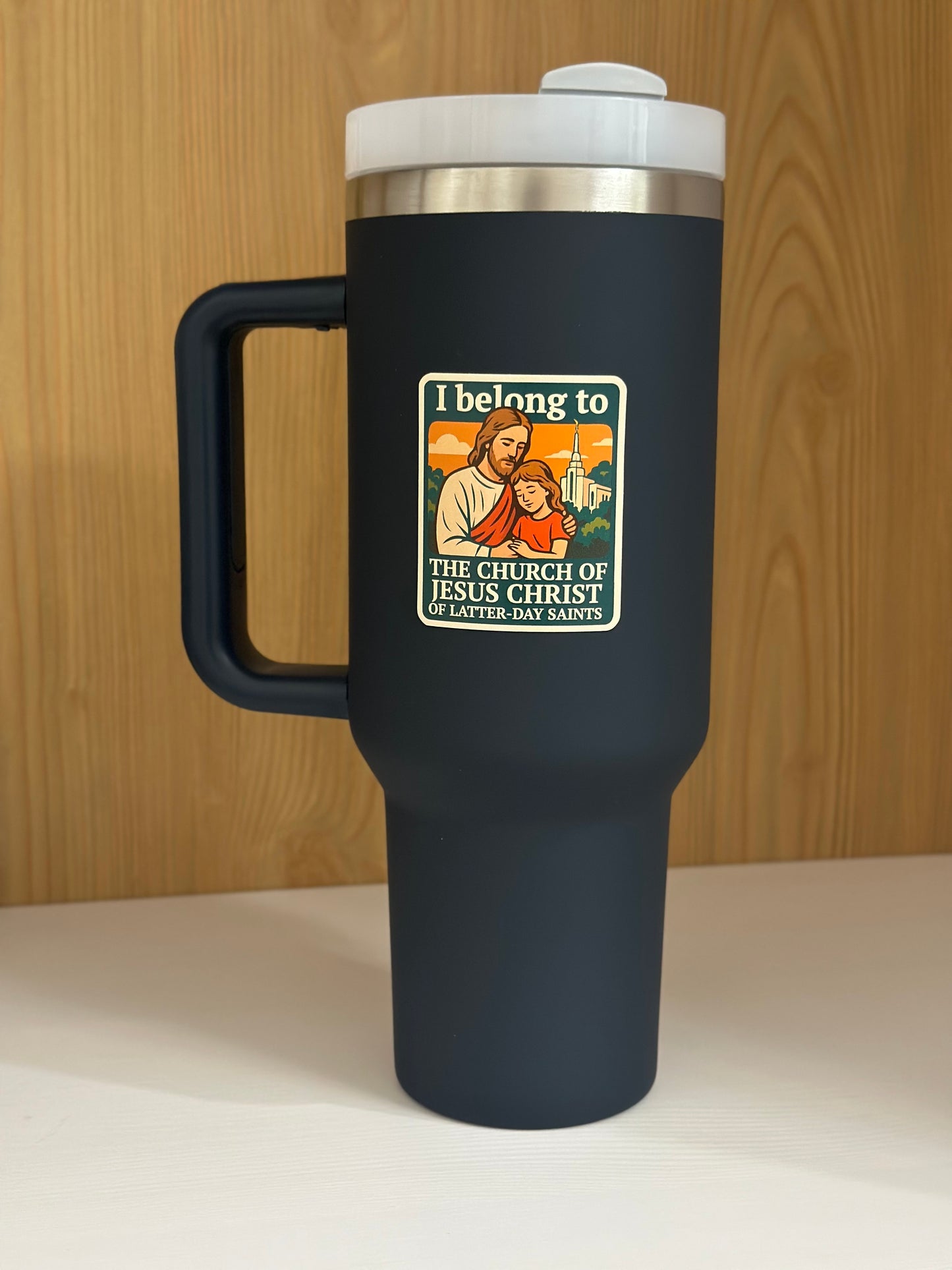 LDS Sticker with text ' I belong to the church of Jesus Christ of latter day saints' mormon sticker