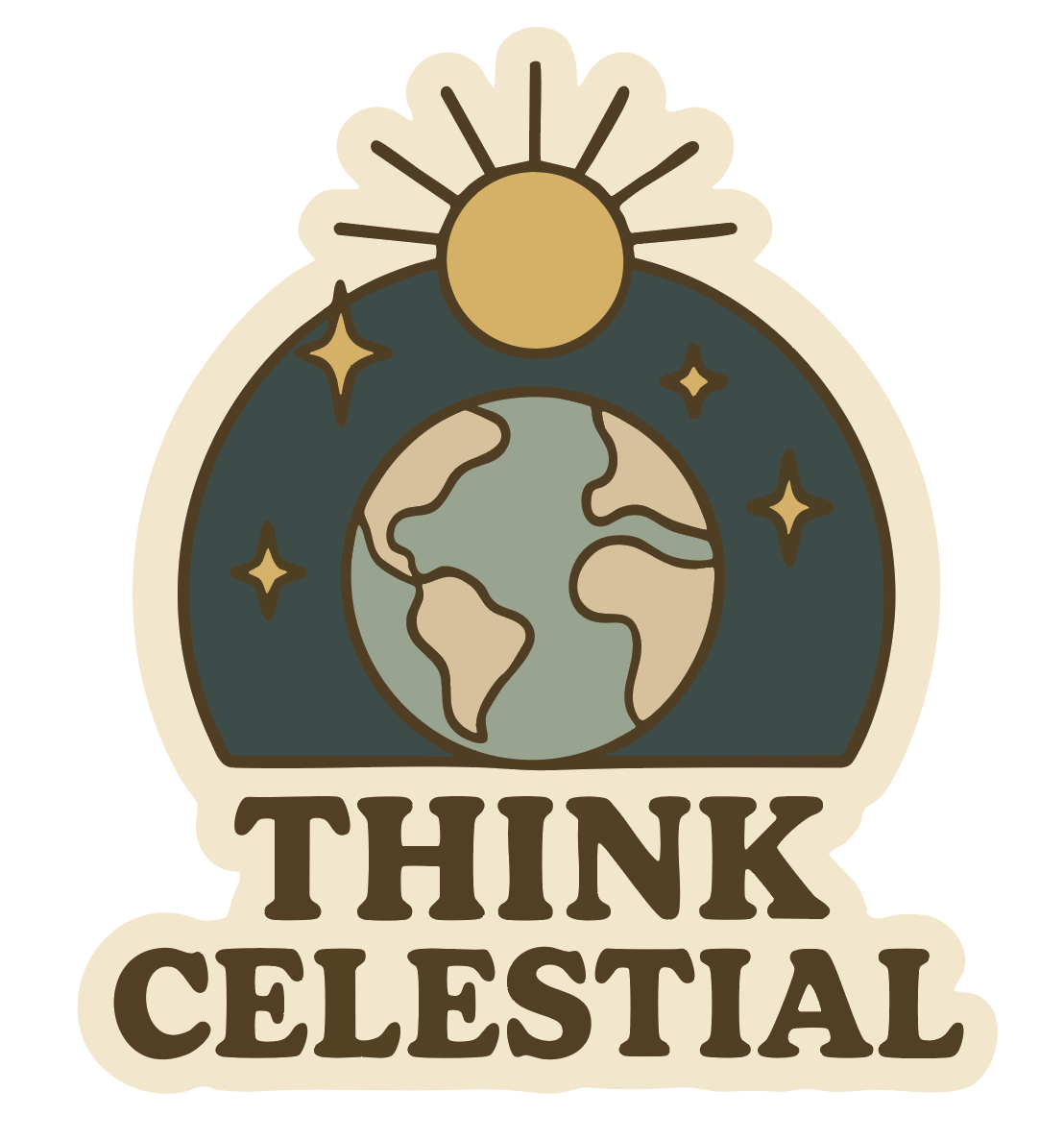 LDS sticker featuring the saying ' think celestial' . mormon sticker 