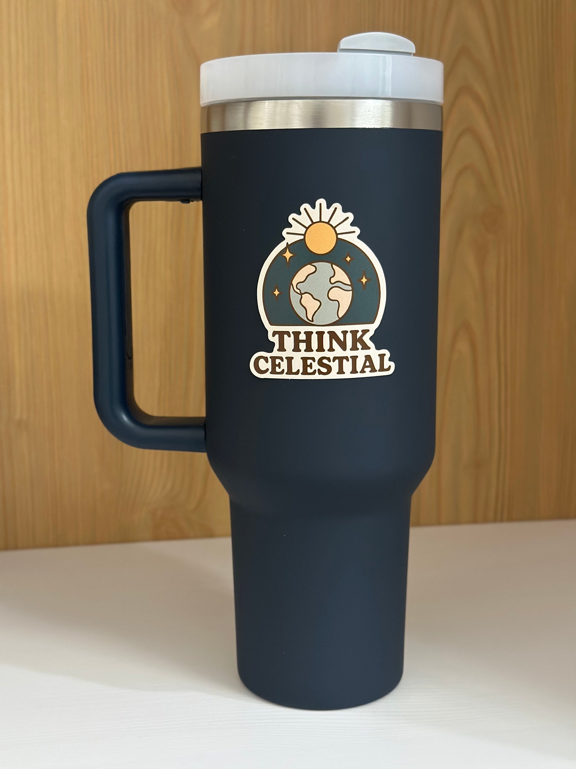 LDS sticker think celestial. mormon sticker 