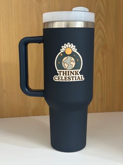 LDS sticker think celestial. mormon sticker 