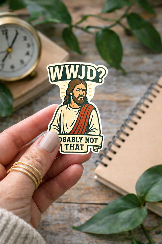 WWJD sticker , Jesus Decal, Jesus bumper sticker 