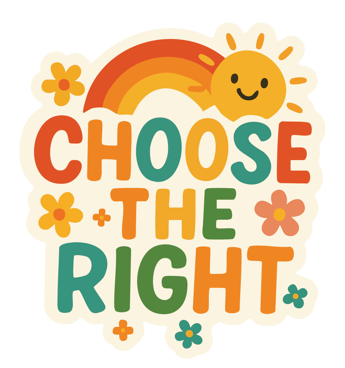 Primary sticker, lds sticker , 'choose the right'