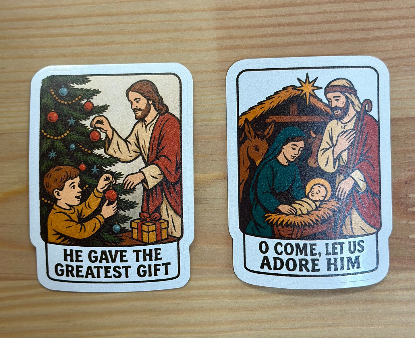 group of Jesus Christmas stickers 