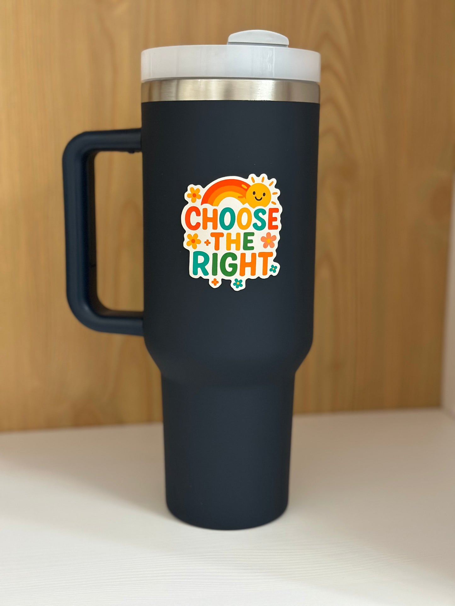 LDS sticker ' choose the right' with rainbow 